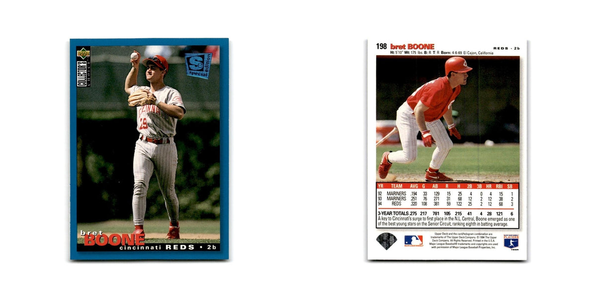 Bret boone 1995 Collector's Choice SE #198 Cincinnati Reds Baseball Card NM