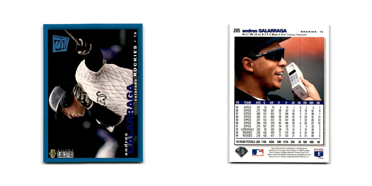 Andres Galarraga 1995 Collector's Choice SE #205 Colorado Rockies NM