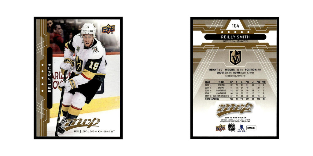Reilly Smith 2018 Upper Deck MVP #104 Vegas Golden Knights Hockey Card NM