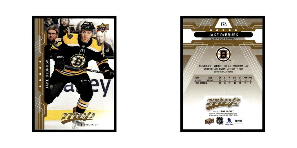 Jake DeBrusk 2018 Upper Deck MVP #174 Boston Bruins Hockey Card NM
