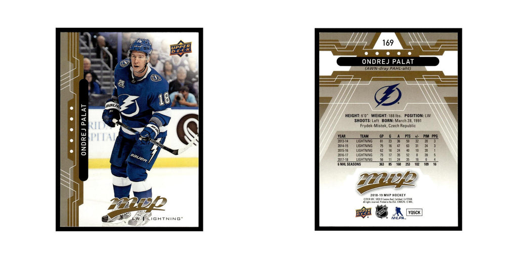 Ondrej Palat 2018 Upper Deck MVP #169 Tampa Bay Lightning Hockey Card NM
