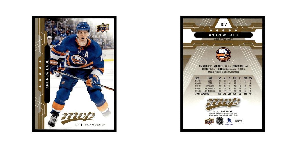 Andrew Ladd 2018 Upper Deck MVP #157 New York Islanders Hockey Card NM