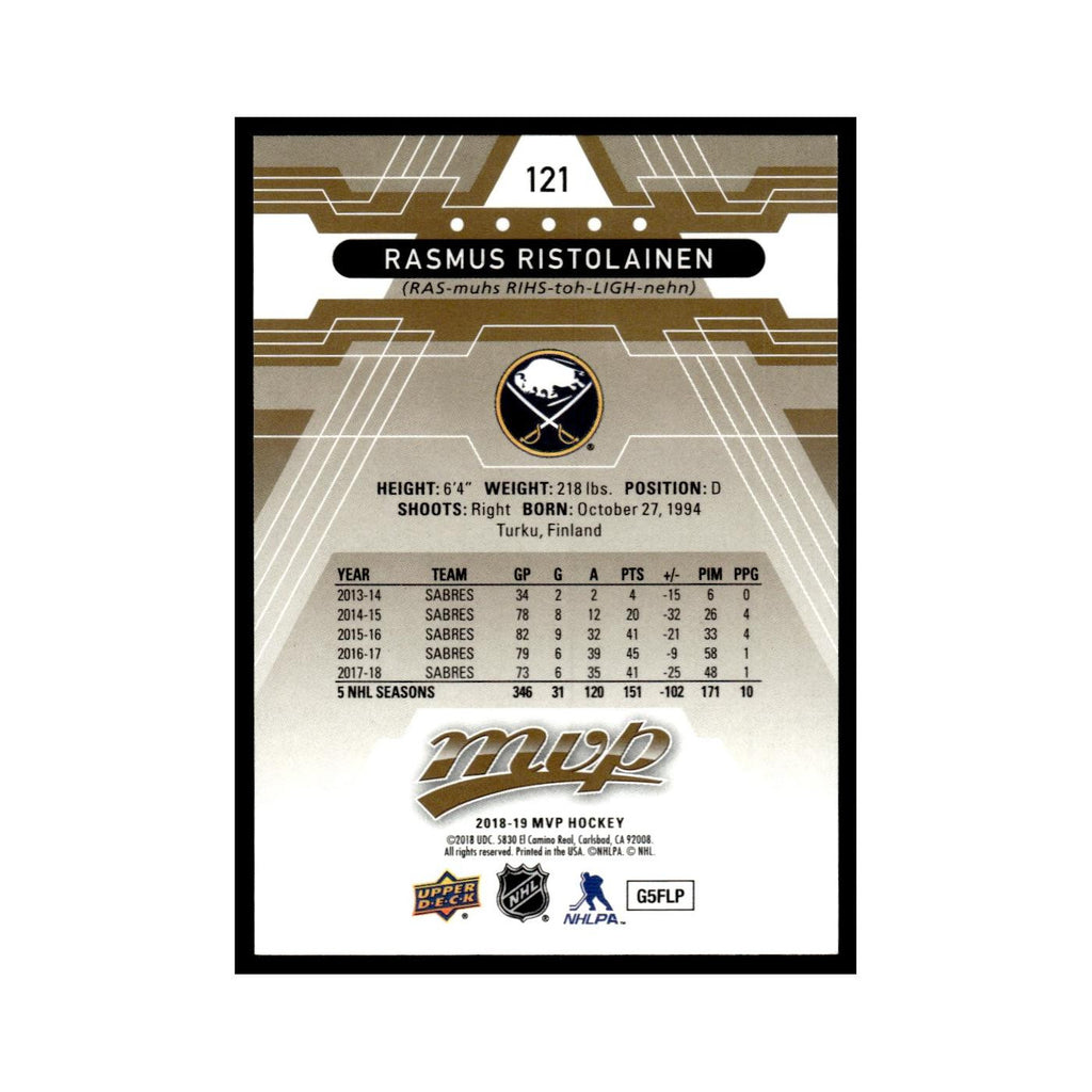 Rasmus Ristolainen 2018 Upper Deck MVP #121 Buffalo Sabres Hockey Card NM