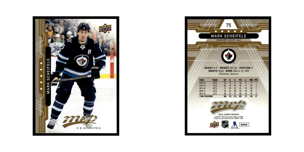Mark Scheifele 2018 Upper Deck MVP #75 Winnipeg Jets Hockey Card NM