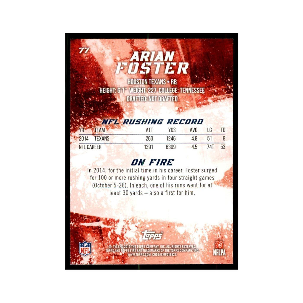 2015 Topps Fire Arian Foster Football Cards #77