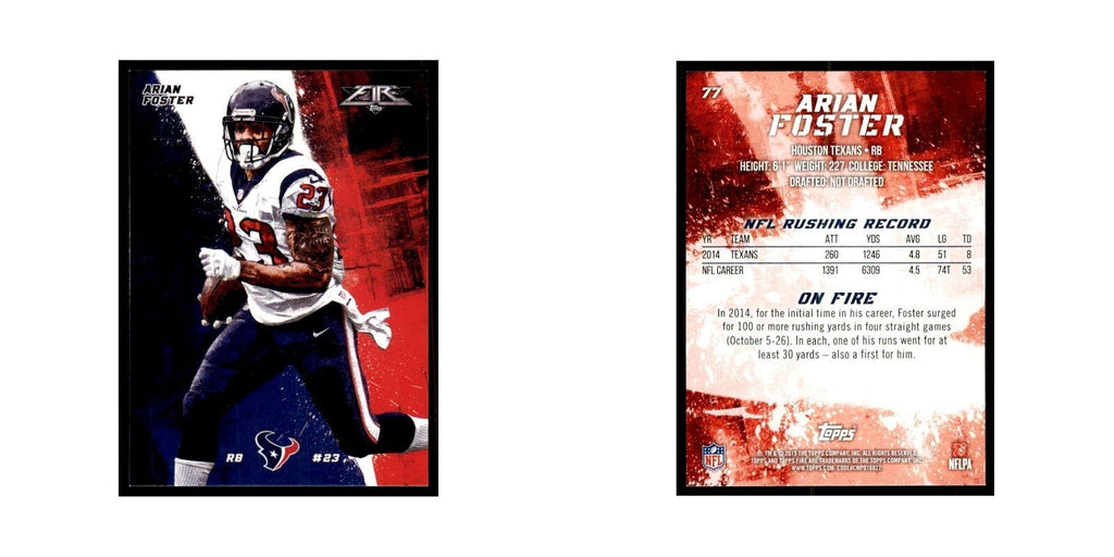 2015 Topps Fire Arian Foster Football Cards #77