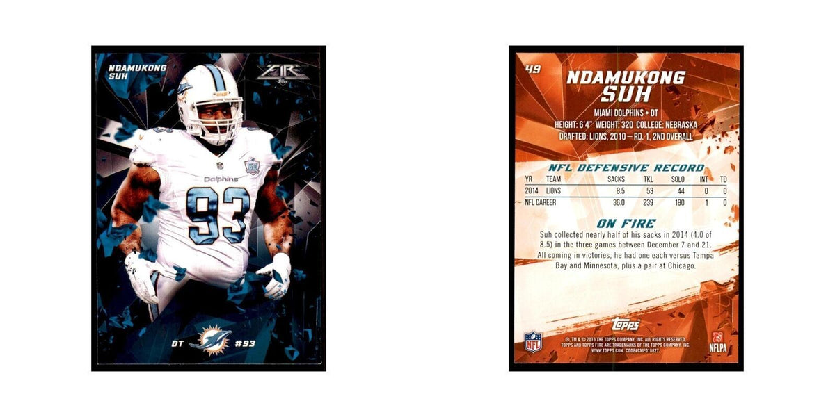 2015 Topps Fire Ndamukong Suh Football Cards #419