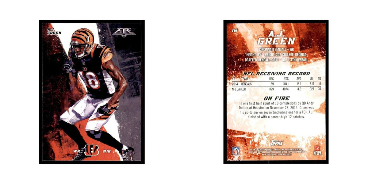 2015 Topps Fire A.J. Green Football Cards #16