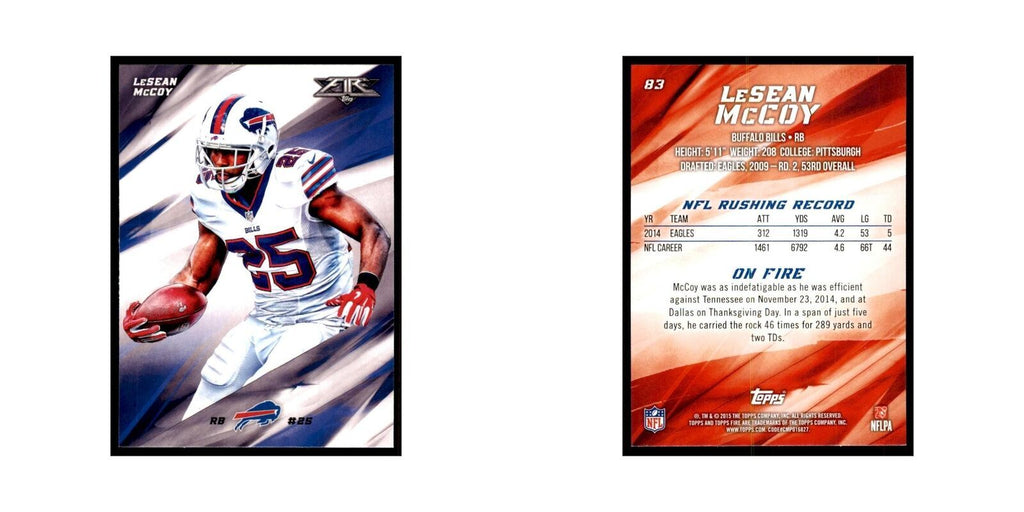 2015 Topps Fire LeSean McCoy Football Cards #83