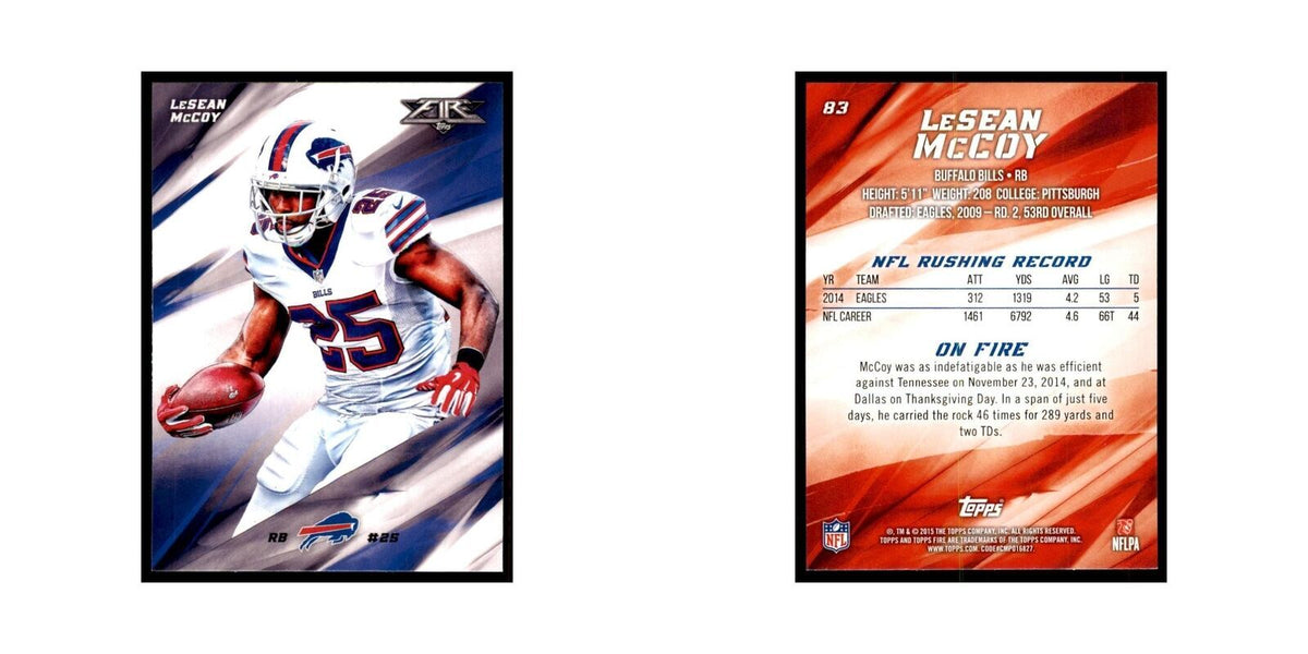 2015 Topps Fire LeSean McCoy Football Cards #83