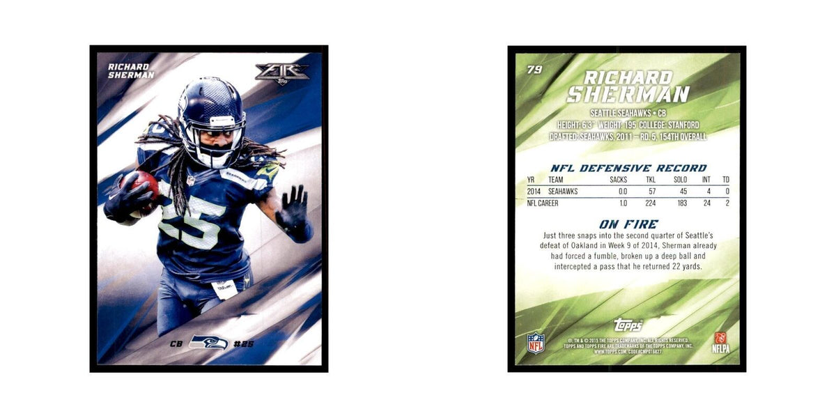 2015 Topps Fire Richard Sherman Football Cards #79