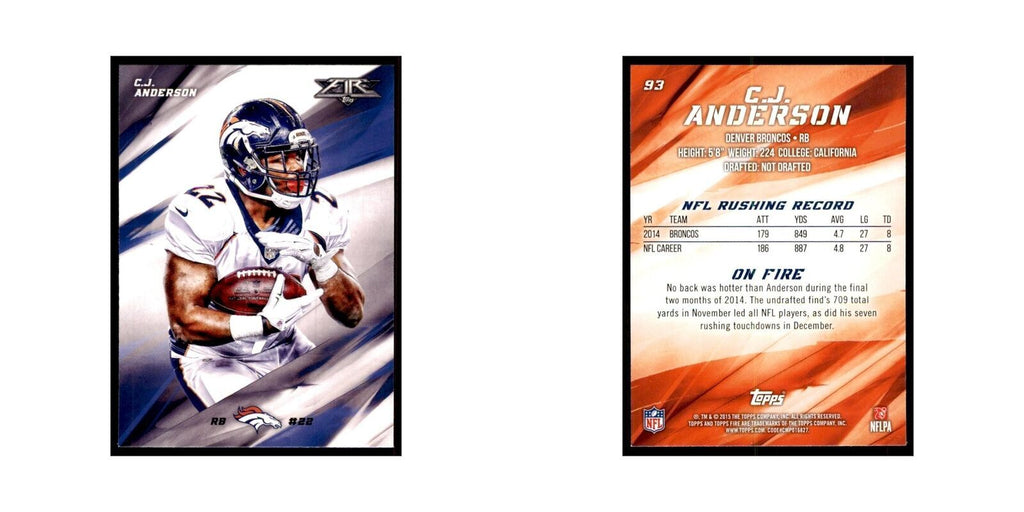 2015 Topps Fire C.J. Anderson Football Cards #93