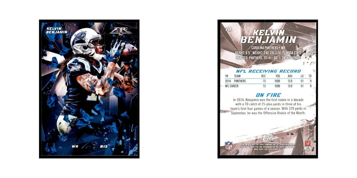 2015 Topps Fire Kelvin Benjamin Football Cards #78
