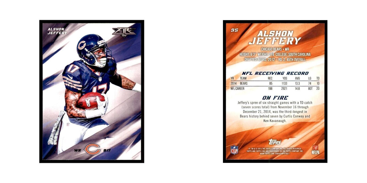 2015 Topps Fire Alshon Jeffery Football Cards #95