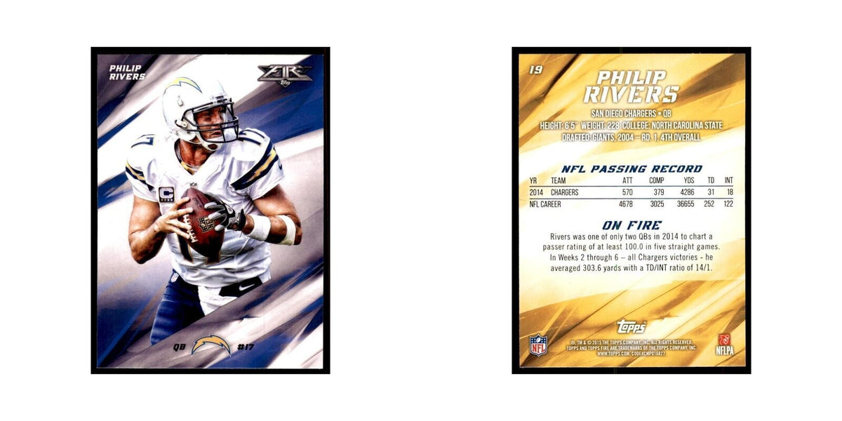 2015 Topps Fire Philip Rivers Football Cards #19