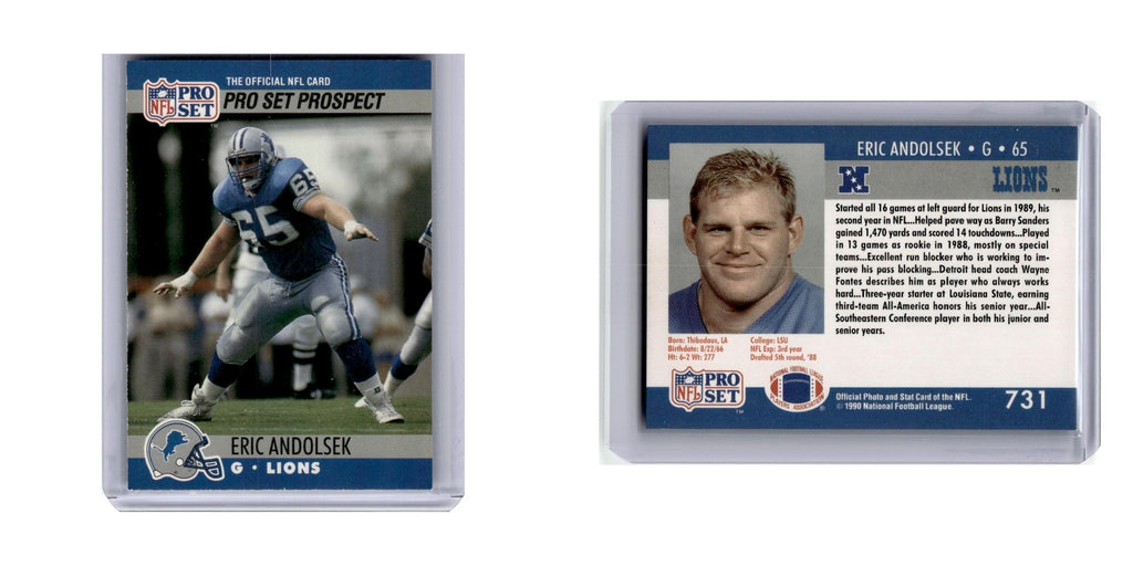 1990 Pro Set Eric Andolsek RC Lions #731
