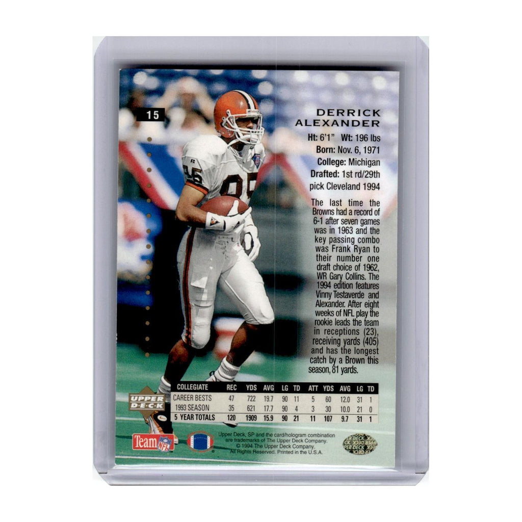 1994 SP Premier Prospects Derrick Alexander RC Browns #15