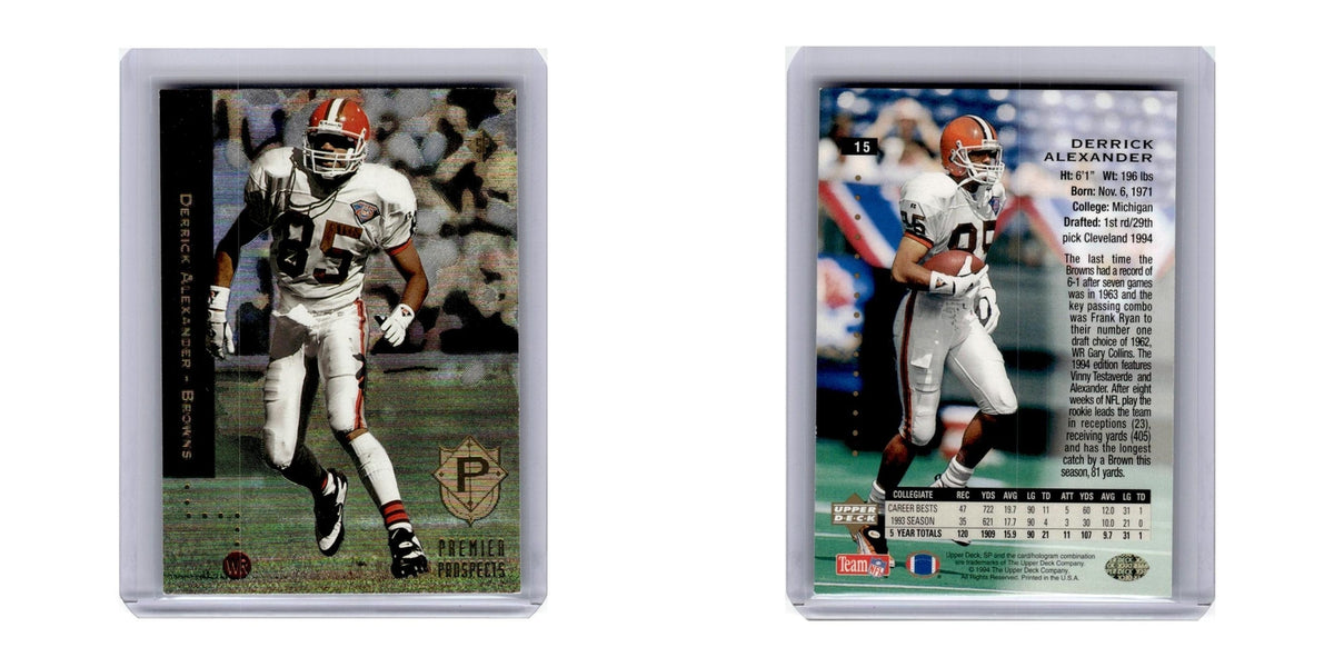 1994 SP Premier Prospects Derrick Alexander RC Browns #15
