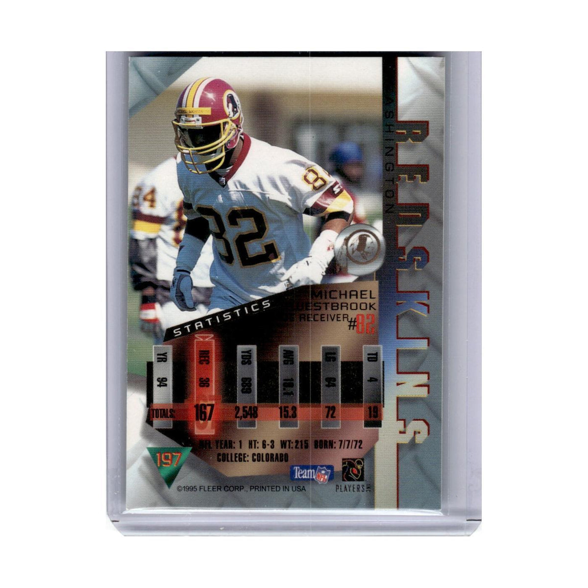 1995 Fleer Metal Michael Westbrook RC Redskins #197