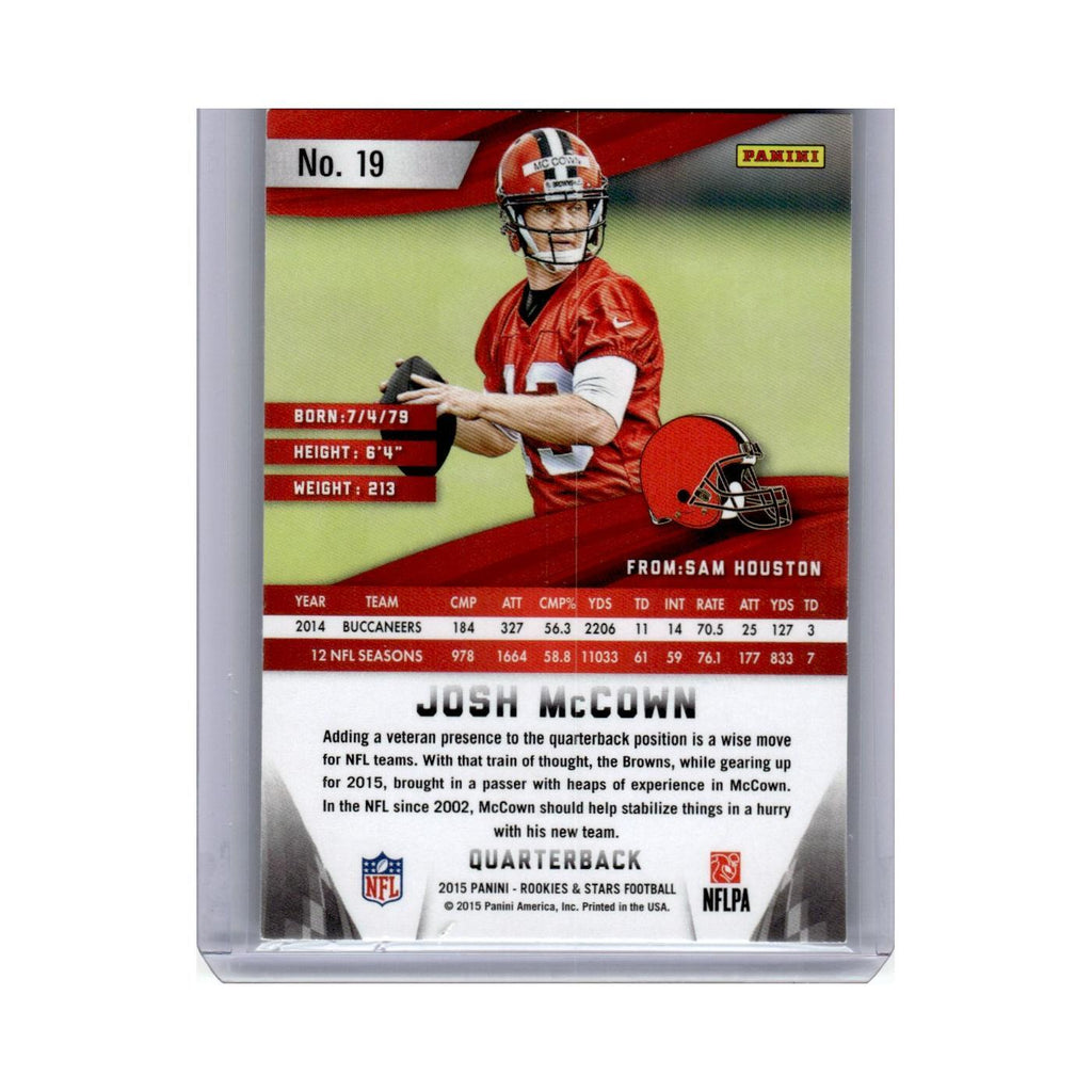2015 Panini Rookies & Stars Josh McCown Browns #19