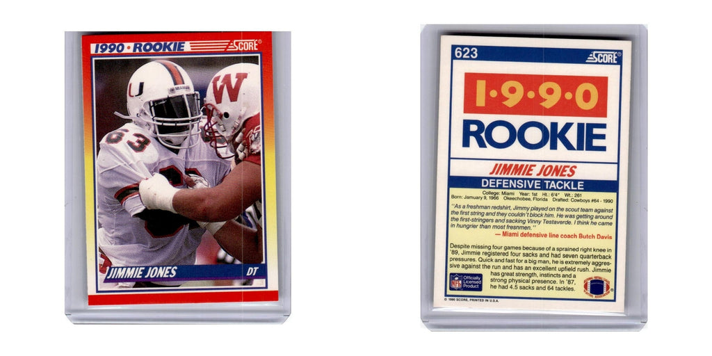 1990 Score Jimmie Jones RC Cowboys #623