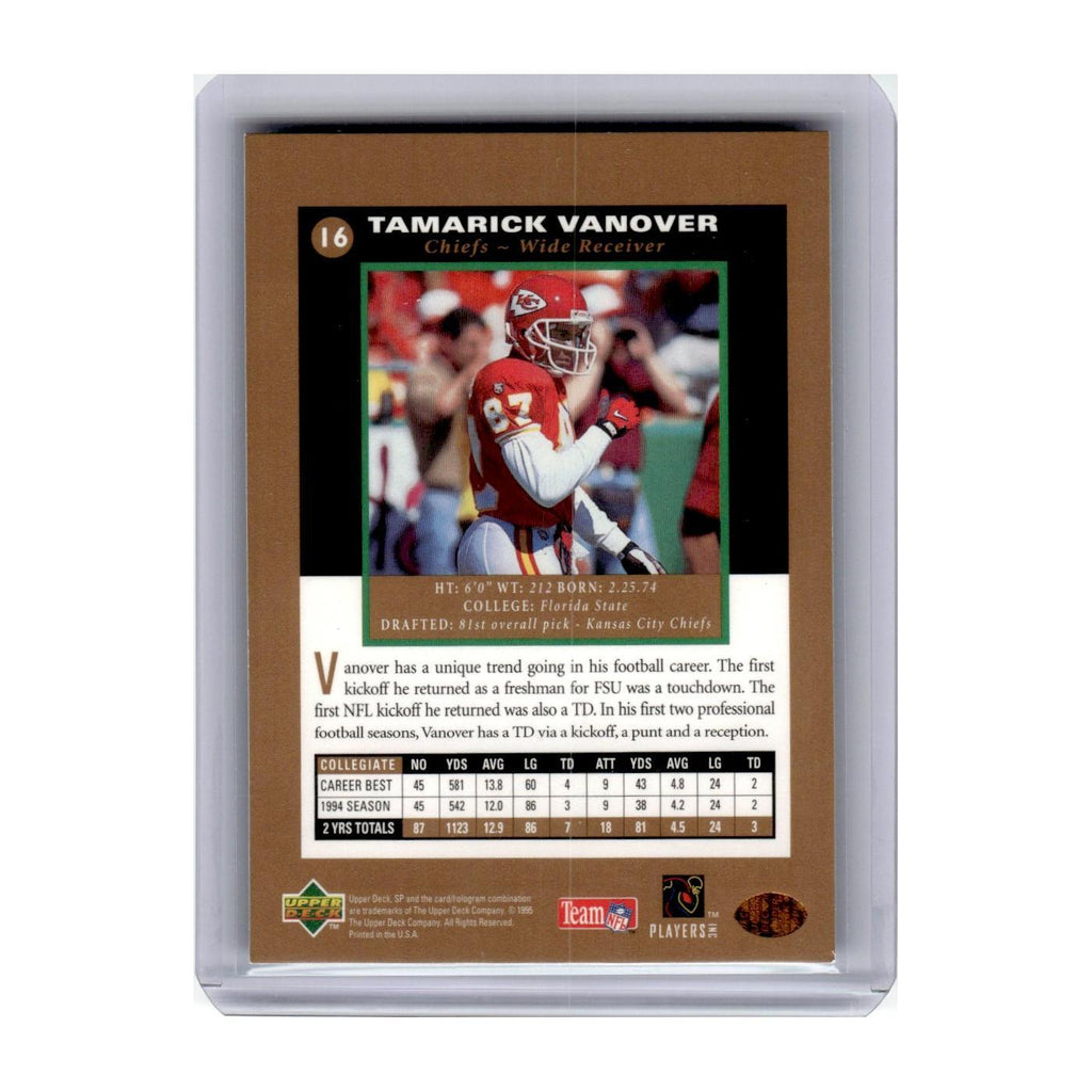 1995 Upper Deck Premier Prospects Tamarick Vanover RC Chiefs #16