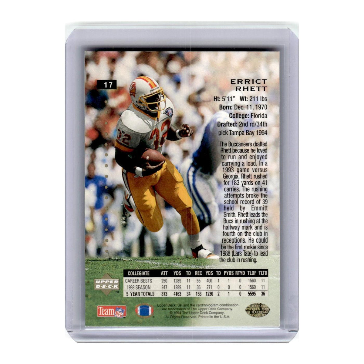 1994 SP Premier Prospects Errict Rhett #17