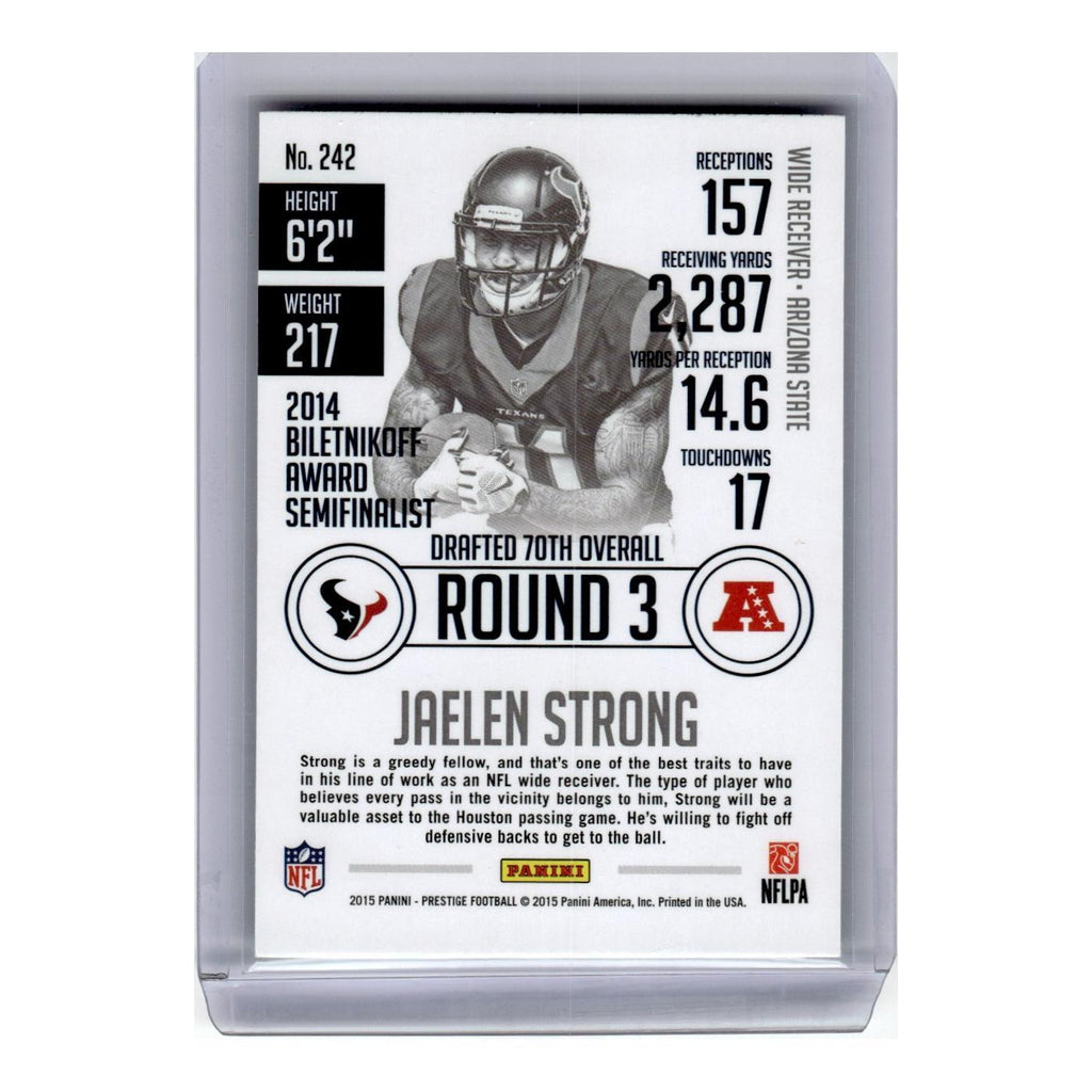 2015 Panini Prestige Jaelen Strong RC Texans #242