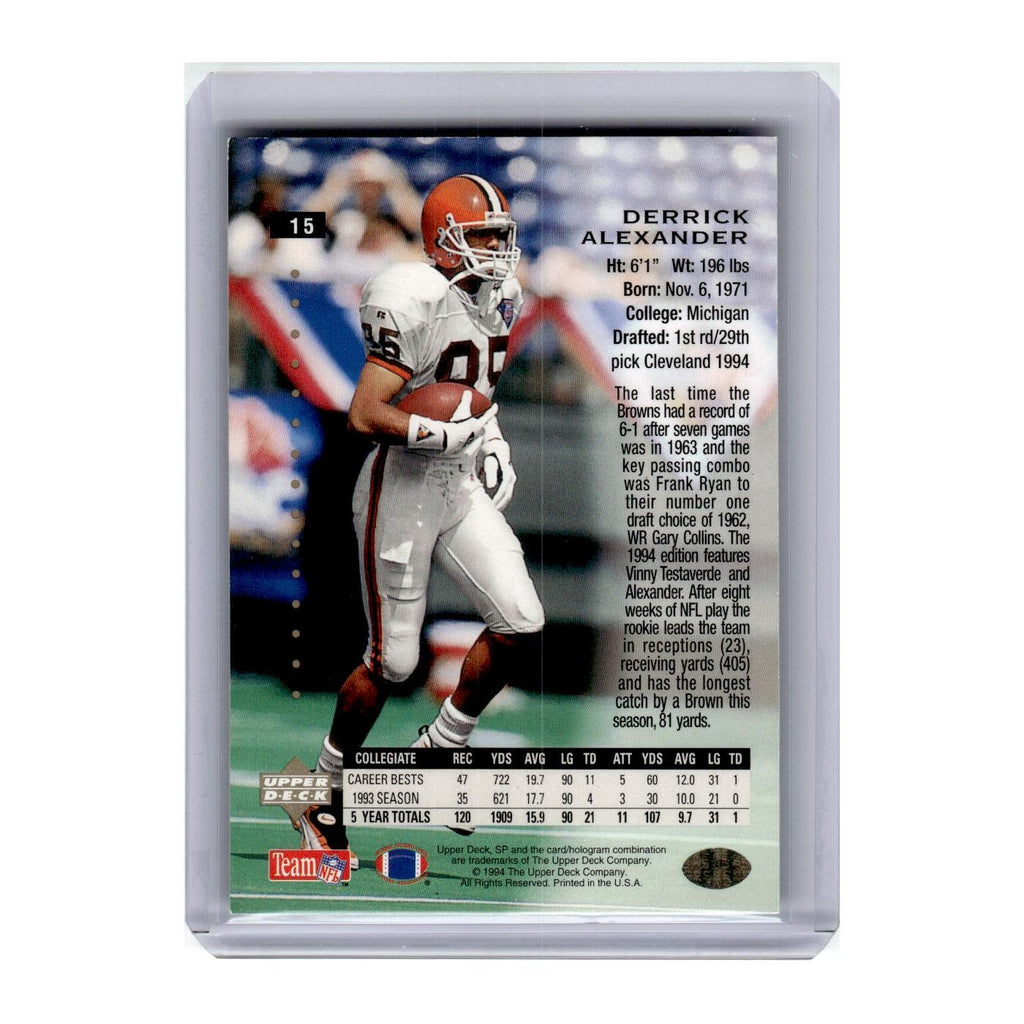 1994 SP Premier Prospects Derrick Alexander RC Browns #15