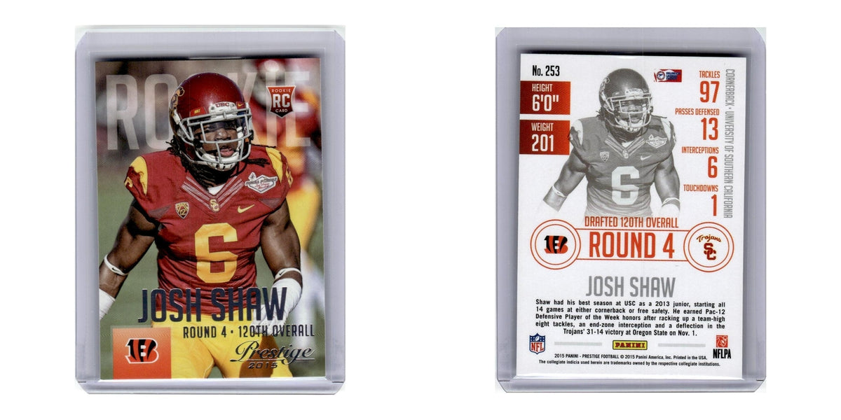 2015 Panini Prestige Josh Shaw RC Bengals #253