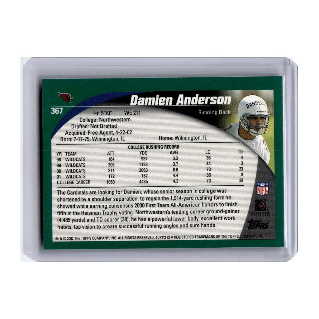 2002 Topps Damien Anderson RC Cardinals #367