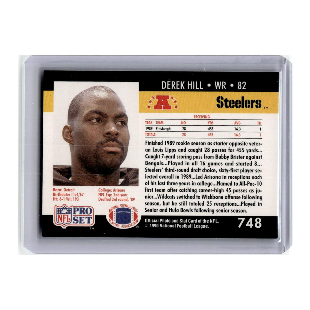 1990 Pro Set Derek Hill RC Steelers #748