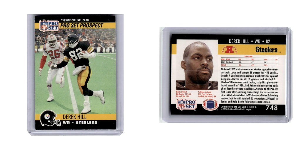 1990 Pro Set Derek Hill RC Steelers #748