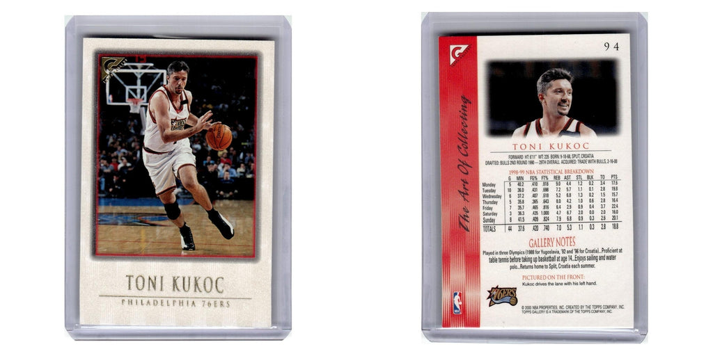 2000 Topps Gallery Toni Kukoc 76ers #94