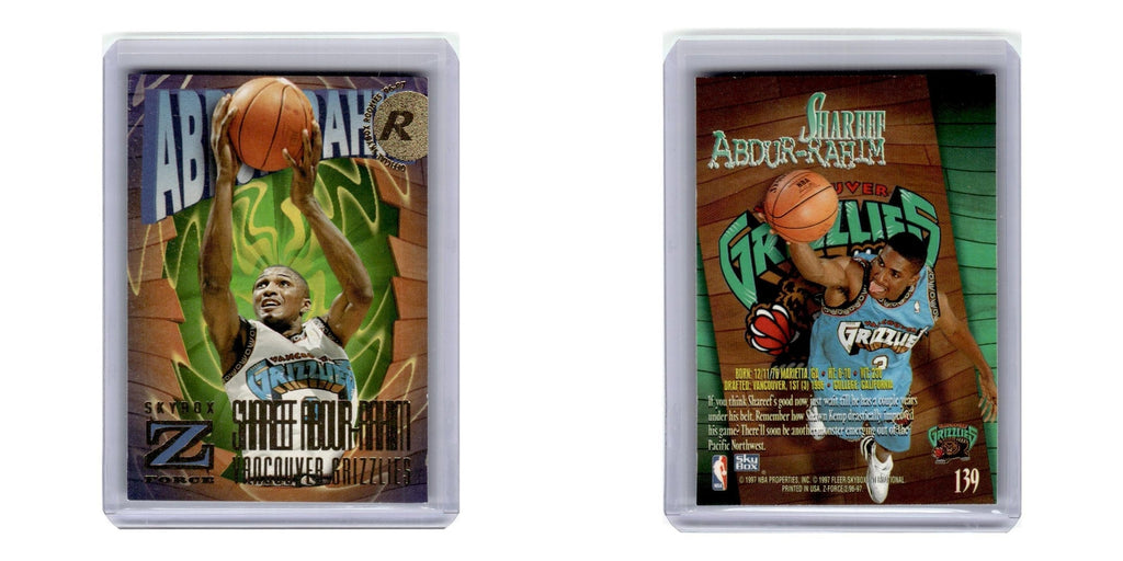 1996 SkyBox Z-Force Shareef Abdur-Rahim RC Vancouver Grizzlies #139