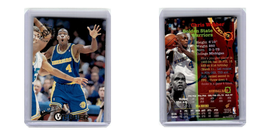 1994 Stadium Club Chris Webber Golden State Warriors #9