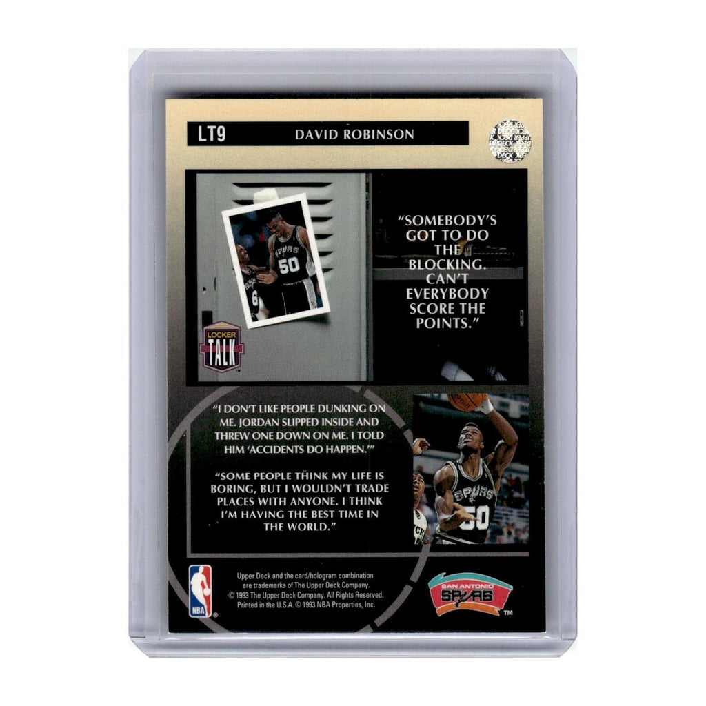 1993 Upper Deck Locker Talk David Robinson Spurs #LT9