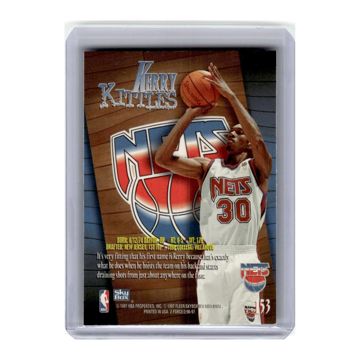 1996 SkyBox Z-Force Kerry Kittles RC Nets #153