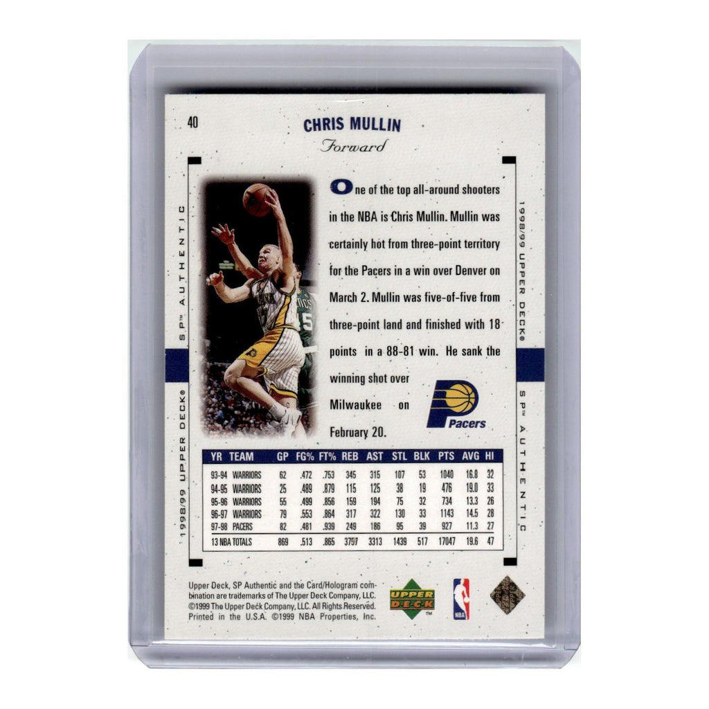 1998 SP Authentic Chris Mullin Pacers #40