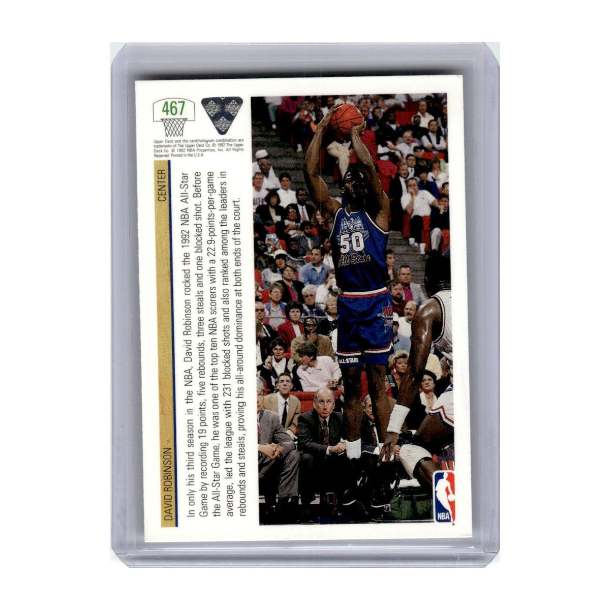 1991 Upper Deck David Robinson Spurs #467