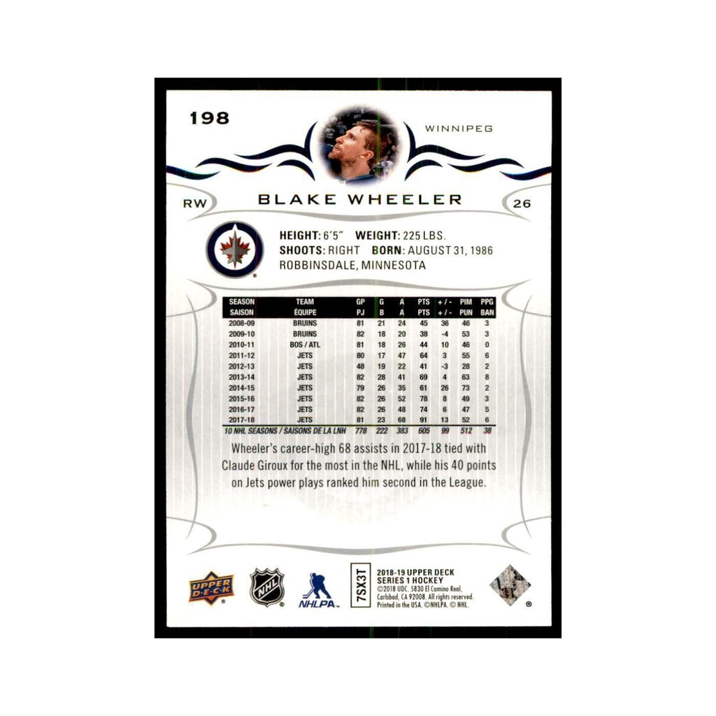 Blake Wheeler 2018 Upper Deck #198 Hockey Cards Hockey Card NM