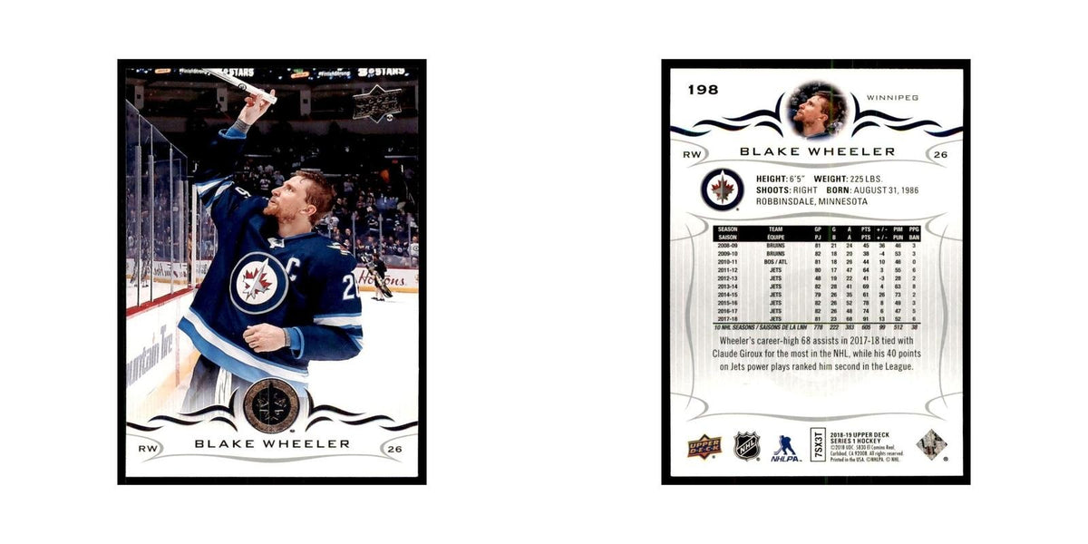 Blake Wheeler 2018 Upper Deck #198 Hockey Cards Hockey Card NM
