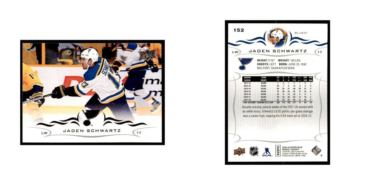 Jaden Schwartz 2018 Upper Deck #152 Hockey Cards Hockey Card NM