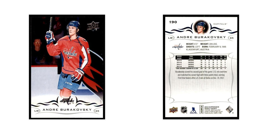 Andre Burakovsky 2018 Upper Deck #190 Hockey Cards Hockey Card NM