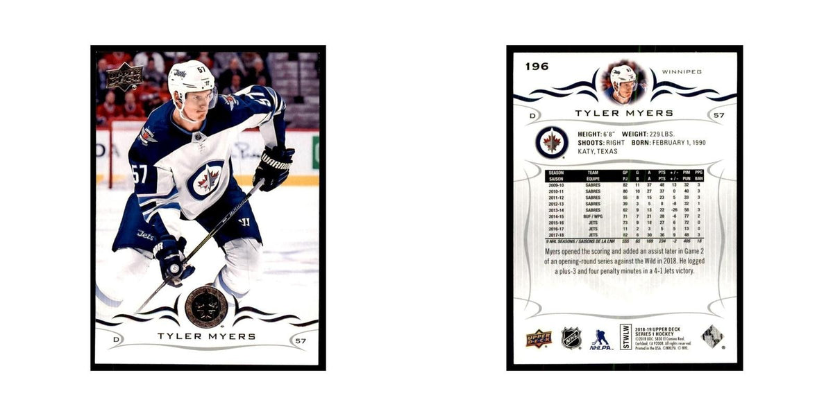 Tyler Myers 2018 Upper Deck #196 Hockey Cards Hockey Card NM
