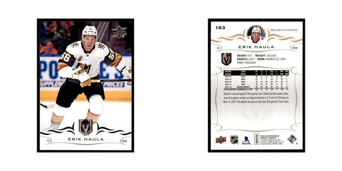 Erik Haula 2018 Upper Deck #183 Hockey Cards Hockey Card NM