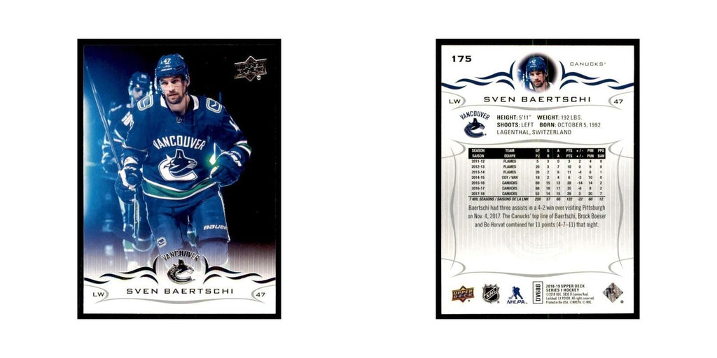 Sven Baertschi 2018 Upper Deck #175 Hockey Cards Hockey Card NM
