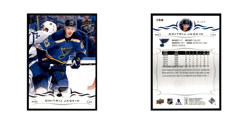 Dmitrij Jaskin 2018 Upper Deck #158 Hockey Cards Hockey Card NM