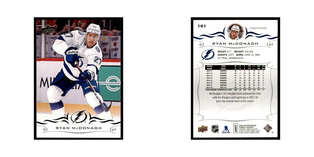Ryan McDonagh 2018 Upper Deck #161 Hockey Cards Hockey Card NM