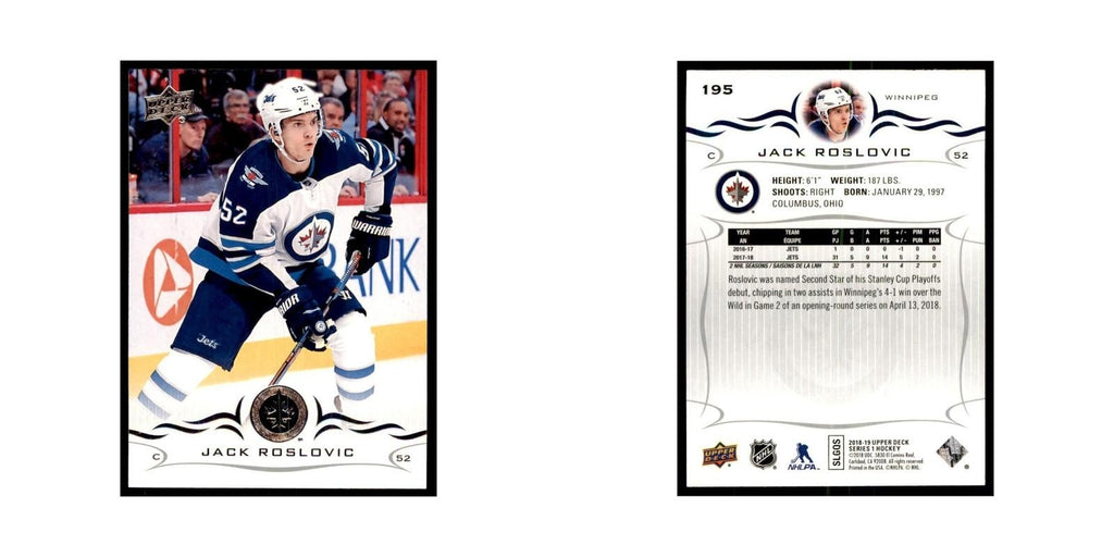 Jack Roslovic 2018 Upper Deck #195 Hockey Cards Hockey Card NM